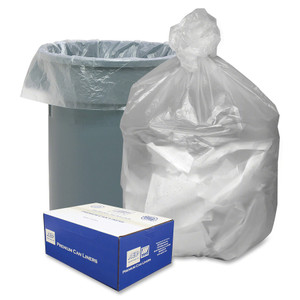 Good 'n Tuff Waste Can Liners, 56 gal, 14 microns, 43" x 46", Natural, 200/Carton View Product Image