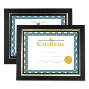 Universal Leatherette Document Frame, Certificate/Document, 11 x 8 1/2, Black, 2/PK View Product Image