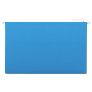 Universal Deluxe Bright Color Hanging File Folders, Legal Size, 1/5-Cut Tab, Blue, 25/Box View Product Image