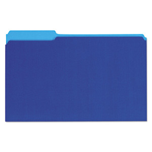 Universal Interior File Folders, 1/3-Cut Tabs, Legal Size, Blue, 100/Box UNV15301 View Product Image