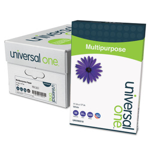 Universal Deluxe Multipurpose Paper, 98 Bright, 20lb, 11 x 17, Bright White, 500 Sheets/Ream, 5 Reams/Carton View Product Image