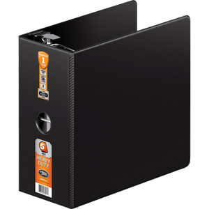 Wilson Jones Heavy-Duty D-Ring Binder with Extra-Durable Hinge, 3 Rings, 5" Capacity, 11 x 8.5, Black View Product Image