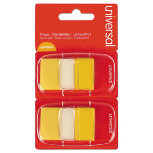 Universal Page Flags, Yellow, 50 Flags/Dispenser, 2 Dispensers/Pack View Product Image