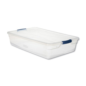 Rubbermaid Clever Store Basic Latch-Lid Container, 41 qt, 17.75" x 29" x 6.13", Clear View Product Image