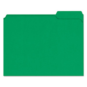 Universal Reinforced Top-Tab File Folders, 1/3-Cut Tabs, Letter Size, Green, 100/Box View Product Image