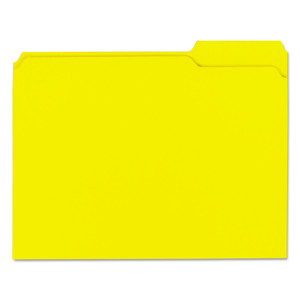 Universal Reinforced Top-Tab File Folders, 1/3-Cut Tabs, Letter Size, Yellow, 100/Box View Product Image