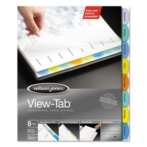 Wilson Jones View-Tab Paper Index Dividers, 8-Tab, 11 x 8.5, White, 1 Set View Product Image