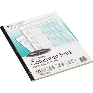 Wilson Jones Accounting Pad, Four Eight-Unit Columns, Two-sided, Letter, 50-Sheet Pad View Product Image