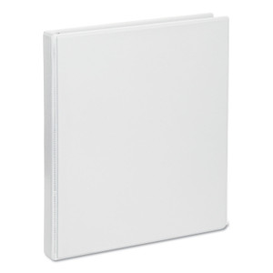 Universal Deluxe Round Ring View Binder, 3 Rings, 0.5" Capacity, 11 x 8.5, White View Product Image