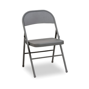 Alera Steel Folding Chair, Light Gray Seat/Light Gray Back, Light Gray Base, 4/Carton ALEFCMT4G View Product Image