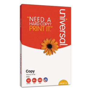 Universal Copy Paper, 92 Bright, 20lb, 11 x 17, White, 500 Sheets/Ream, 5 Reams/Carton View Product Image
