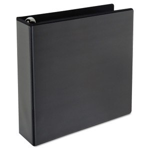 Universal Deluxe Easy-to-Open Round-Ring View Binder, 3 Rings, 2" Capacity, 11 x 8.5, Black View Product Image