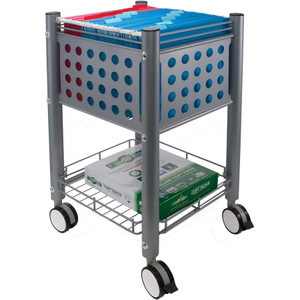 Vertiflex Sidekick File Cart, One-Shelf, 13.75w x 15.5d x 26.25h, Matte Gray View Product Image