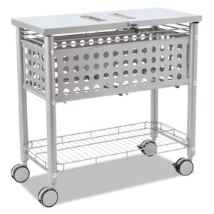 Vertiflex Smartworx File Cart, One-Shelf, 29.13w x 14d x 28.38h, Matte Gray View Product Image