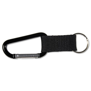 Advantus Carabiner Key Chains, Split Key Rings, Aluminum, Black, 10/Pack AVT75556 View Product Image