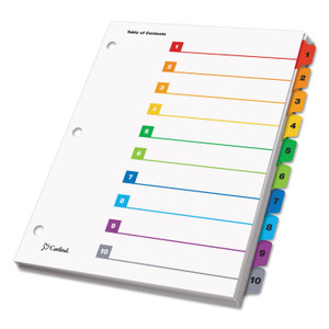 Cardinal OneStep Printable Table of Contents and Dividers, 10-Tab, 1 to 10, 11 x 8.5, White, 1 Set CRD61018 View Product Image