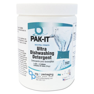 PAK-IT Ultra Dish Detergent, Lemon, 20 Paks/Tub, 12 Tubs/Carton View Product Image