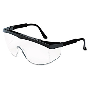 MCR Safety Stratos Safety Glasses, Black Frame, Clear Lens CRWSS110BX View Product Image