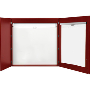 MasterVision Conference Cabinet, Porcelain Magnetic, Dry Erase, 48 x 48, Cherry View Product Image
