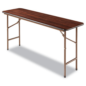 Alera Wood Folding Table, Rectangular, 59 7/8w x 17 3/4d x 29 1/8h, Mahogany View Product Image