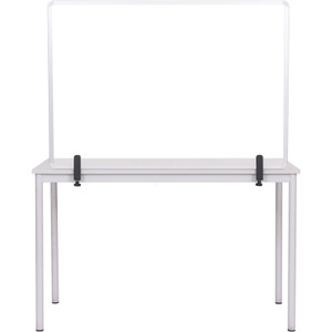 MasterVision Protector Series Glass Aluminum Desktop Divider, 47.2 x 0.16 x 35.4, Clear View Product Image