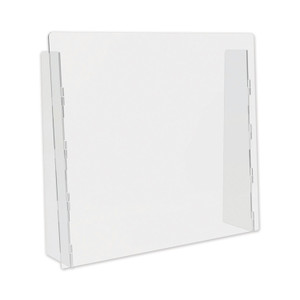 deflecto Counter Top Barrier with Full Shield, 27" x 6" x 23.75", Polycarbonate, Clear, 2/Carton View Product Image