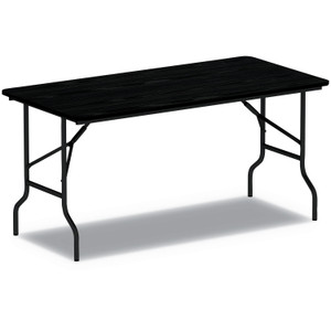 Alera Wood Folding Table, 71 7/8w x 17 3/4d x 29 1/8h, Black View Product Image