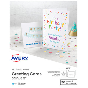 Avery Note Cards for Inkjet Printers, 4 1/4 x 5 1/2, Matte White, 60/Pack w/Envelopes View Product Image