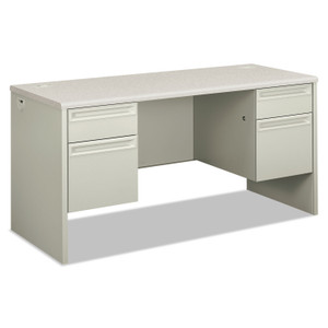 HON 38000 Series Kneespace Credenza, 60w x 24d x 29.5h, Silver Mesh/Light Gray View Product Image