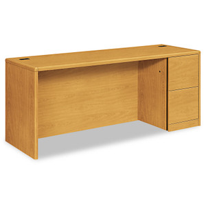 HON 10700 Series Right Pedestal Credenza, 72w x 24d x 29.5h, Harvest View Product Image