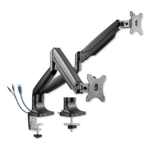 OLD - Alera AdaptivErgo Heavy-Duty Articulating Dual Monitor Arm with USB and Audio, 30", Black View Product Image