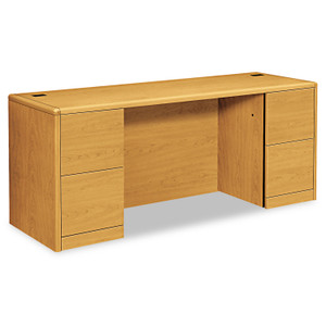 HON 10700 Kneespace Credenza, Full Height Pedestals, 72w x 24d x 29.5h, Harvest View Product Image