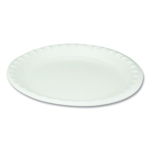 Pactiv Unlaminated Foam Dinnerware, Plate, 10.25" Diameter, White, 540/Carton View Product Image