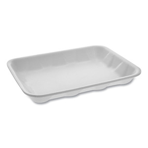 Pactiv Meat Tray, #4D, 9.5 x 7 x 1.25, White, 500/Carton View Product Image