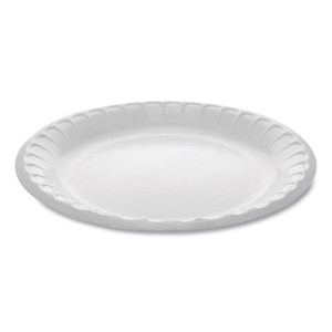 Pactiv Laminated Foam Dinnerware, Plate, 8.88" Diameter, White, 500/Carton View Product Image