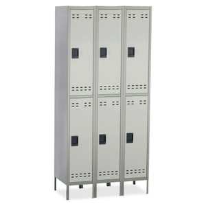 Safco Double-Tier, Three-Column Locker, 36w x 18d x 78h, Two-Tone Gray View Product Image