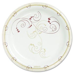 Dart Symphony Paper Dinnerware, Mediumweight Plate, 8 1/2" Round, Tan, 125/Pack View Product Image