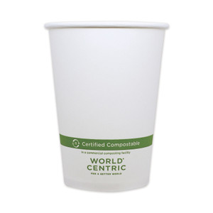 World Centric Paper Bowls, 4.4" dia x 5.8", 32 oz, White, 500/Carton View Product Image