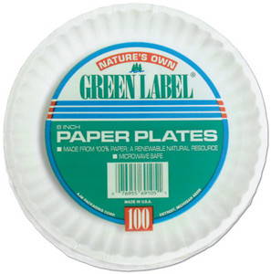 AJM (BAG/100) 9" WHITE PAPER PLATES GRE View Product Image