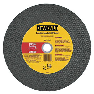 DeWalt High Speed Wheels, 14 in, 1 in Arbor, A24R, 5,500 rpm, Metal Cutting View Product Image