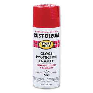 Rust-Oleum Industrial Stops Rust Protective Enamel Spray Paint, 12 oz Aerosol Can, Sunrise Red, Gloss Finish View Product Image