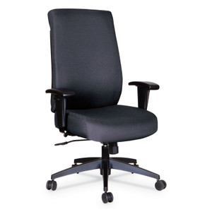 Alera Wrigley Series High Performance High-Back Synchro-Tilt Task Chair, Up to 275 lbs, Black Seat/Back, Black Base View Product Image