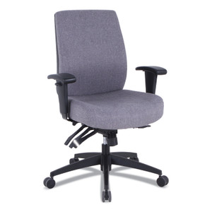 Alera Wrigley Series 24/7 High Performance High-Back Multifunction Task Chair, Up to 275 lbs, Gray Seat/Back, Black Base View Product Image