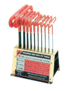 Eklind Tool Cushion Grip Hex T-Key Sets, 10 per stand, Hex Tip, Inch, 9 in Handle View Product Image