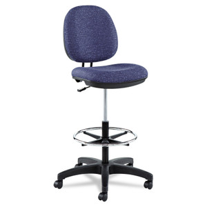 Alera Interval Series Swivel Task Stool, 33.26" Seat Height, Supports up to 275 lbs, Marine Blue Seat/Marine Blue Back View Product Image