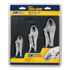 Stanley Products The Original 3 Pc. Locking Pliers Set, 5 in, 7 in, 10 in, Tray View Product Image