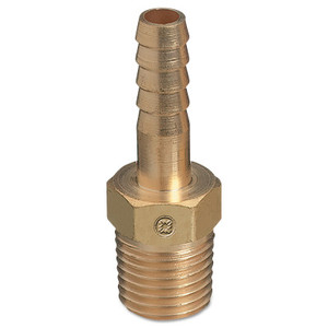 Western Enterprises Brass Hose Adaptors, NPT Thread/Barb, Brass, 3/16 in View Product Image