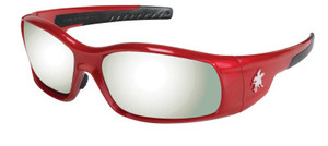 MCR Safety Swagger Safety Glasses, Silver Mirror Lens, Red Frame View Product Image