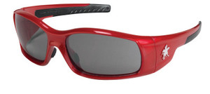 MCR Safety Swagger Safety Glasses, Gray Lens, Anti-Fog, Red Frame View Product Image