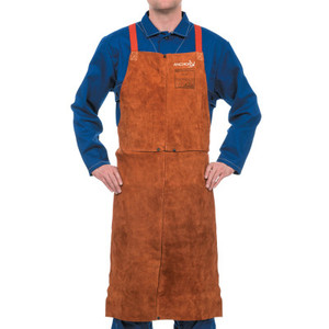 ORS Nasco Premium Side Split Cowhide Leather Bib Apron, 24 in W x 36 in L, Lava Brown View Product Image